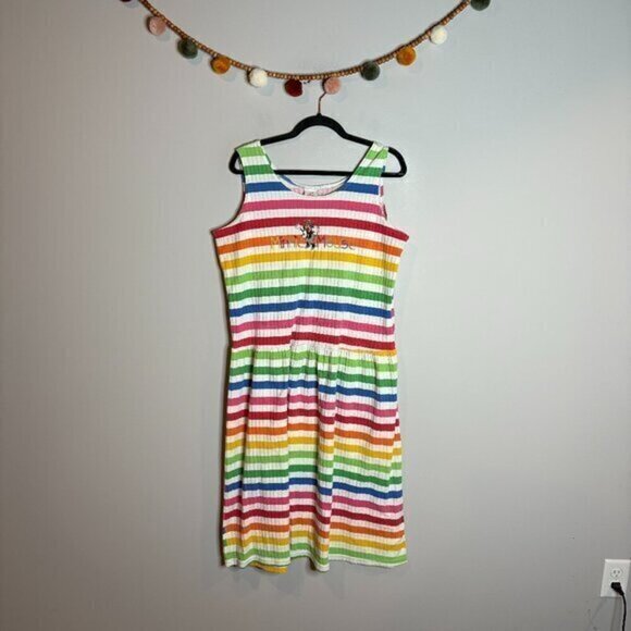Vintage 1990's colorful striped Minnie Mouse dress - Picture 1 of 7